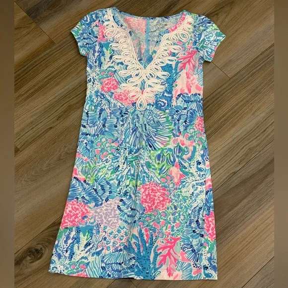 Lilly Pulitzer Blue and Pink Floral Dress - Picture 1 of 3